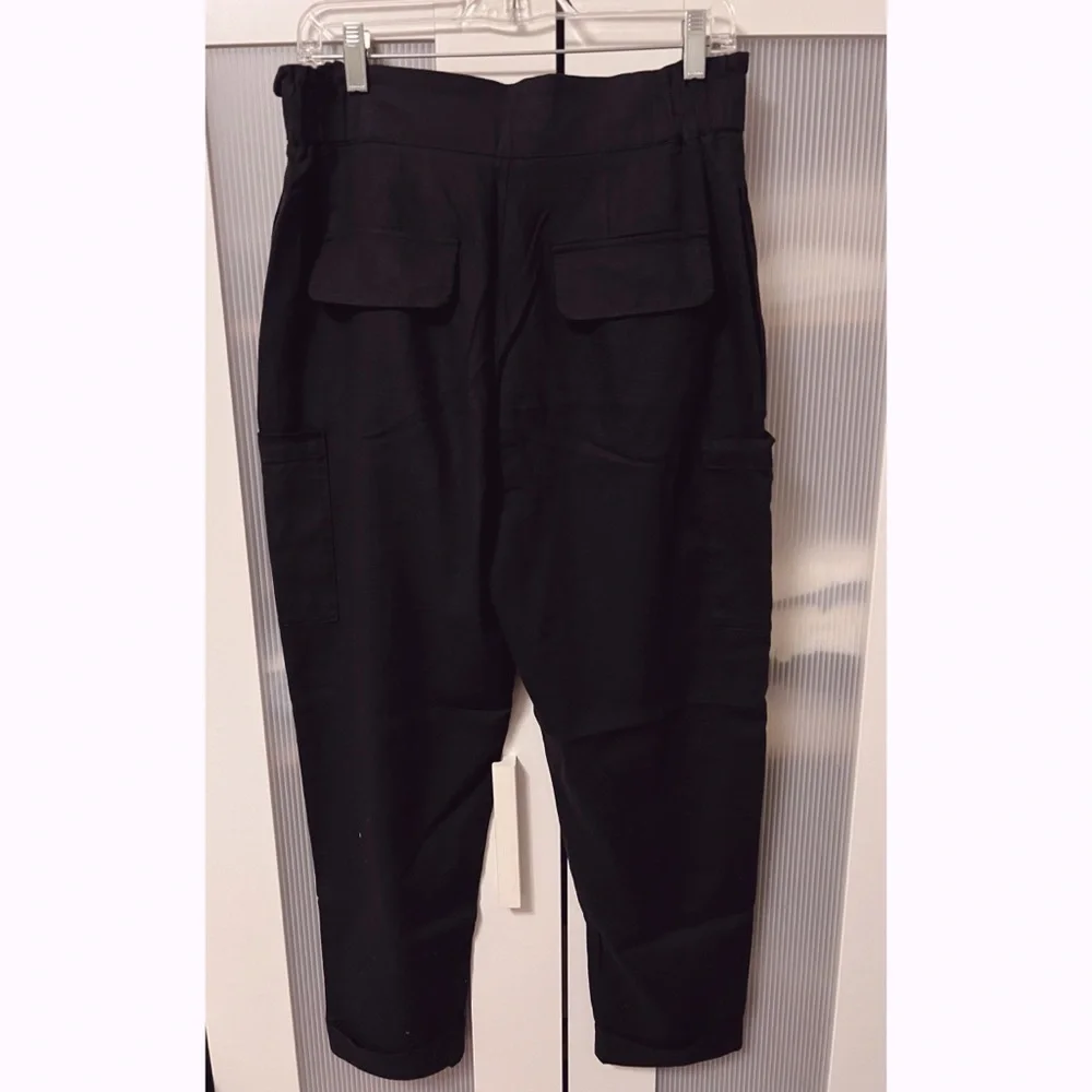 NWOT Zara Black Linen Blend Work Pants Size 8